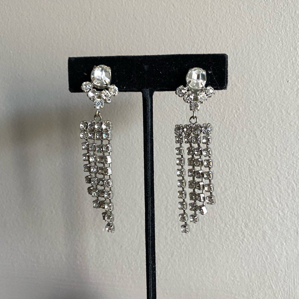 VINTAGE RHINESTONE DROP EARRINGS